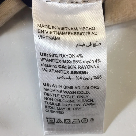 Chico's Cream Blue Striped 3/4 Sleeve Tee Womens‎ 1 Medium T Shirt Ruffle Sleeve - Picture 6 of 11